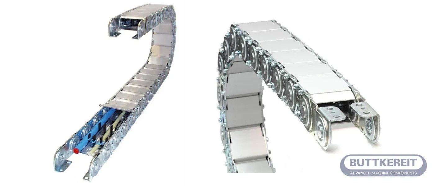 Energy chain with aluminium covers